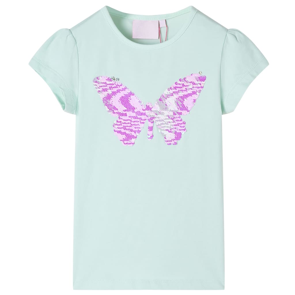 Vidaxl Children's Shirt with Cap Manneves 128 Couleur de menthe claire