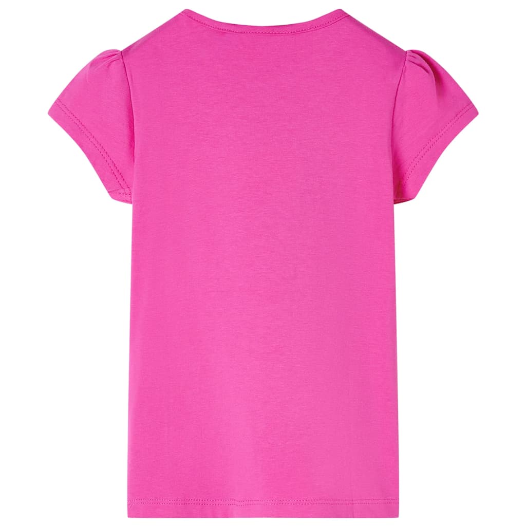 Vidaxl Child's Shirt with Cap Sleeves 92 Rose foncé
