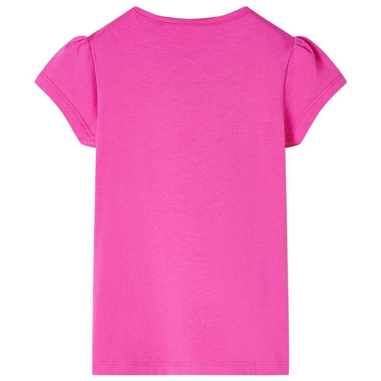 Vidaxl Child's Shirt with Cap Sleeves 92 Rose foncé