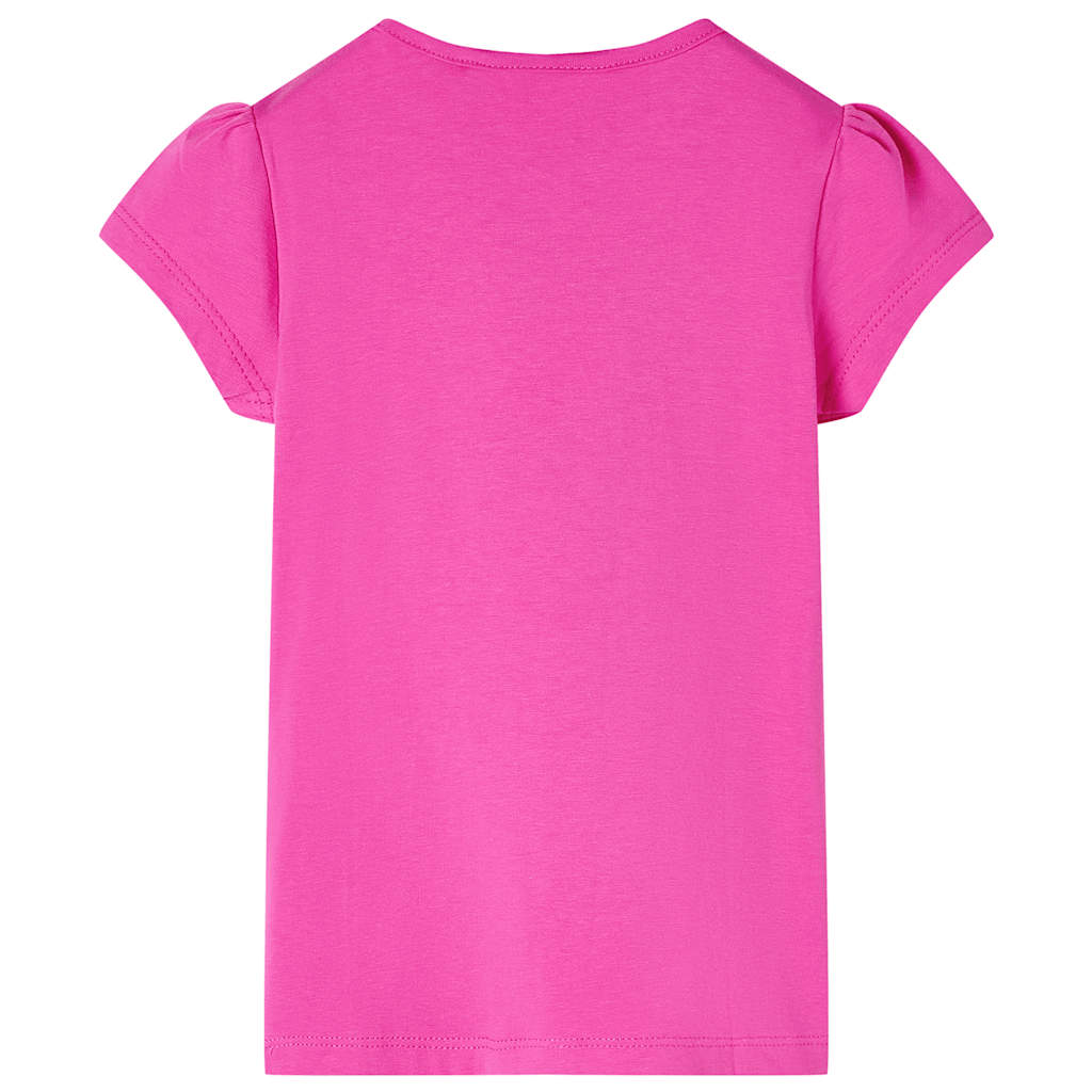Vidaxl Child's Shirt with Cap Sleeves 104 Rose foncé