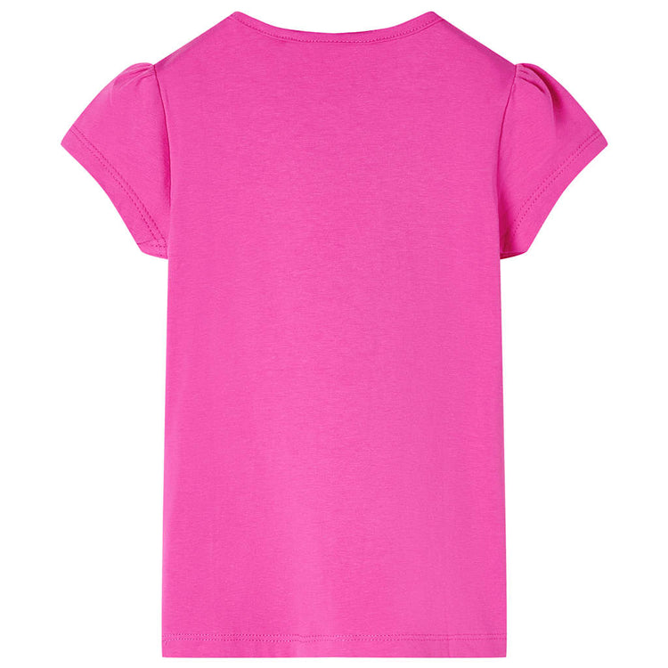 Vidaxl Child's Shirt with Cap Sleeves 104 Rose foncé