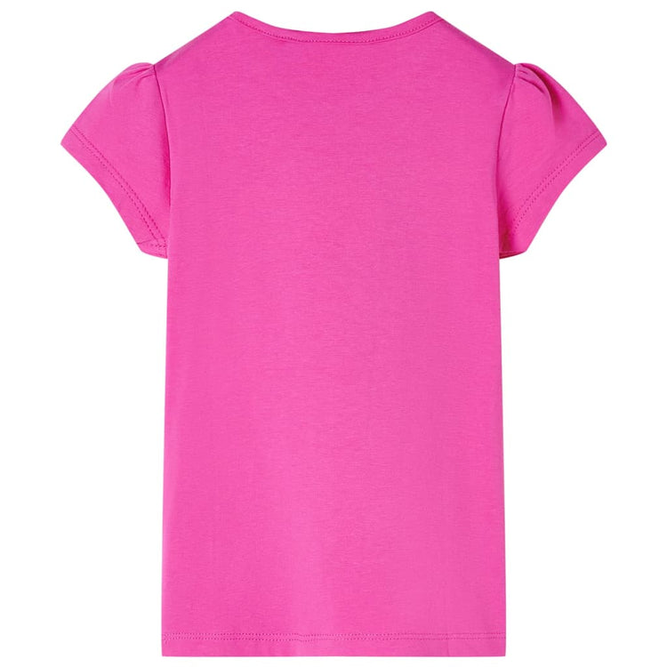 Vidaxl Child's Shirt with Cap Sleeves 116 Rose foncé