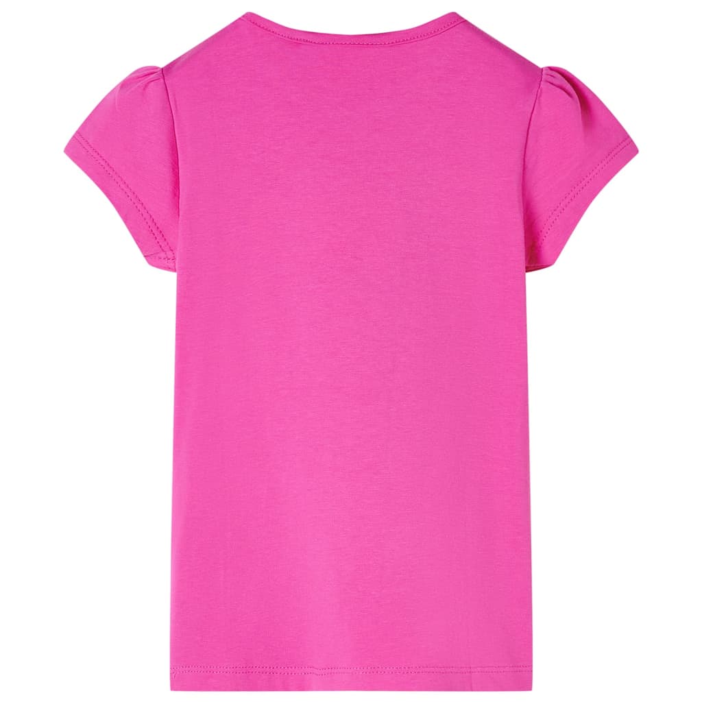 Vidaxl Child's Shirt with Cap Sleeves 128 Rose foncé