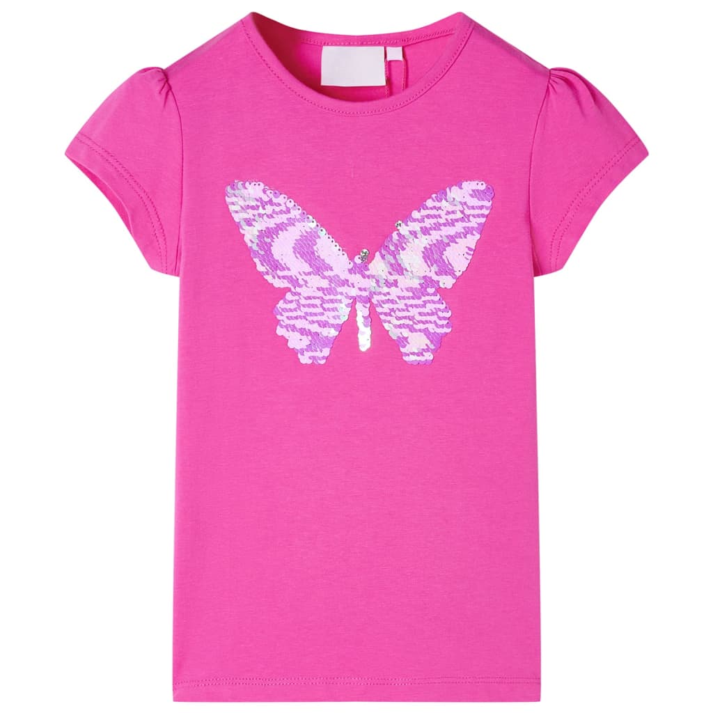 Vidaxl Children's Shirt with Cap Sleeves 140 Rose foncé