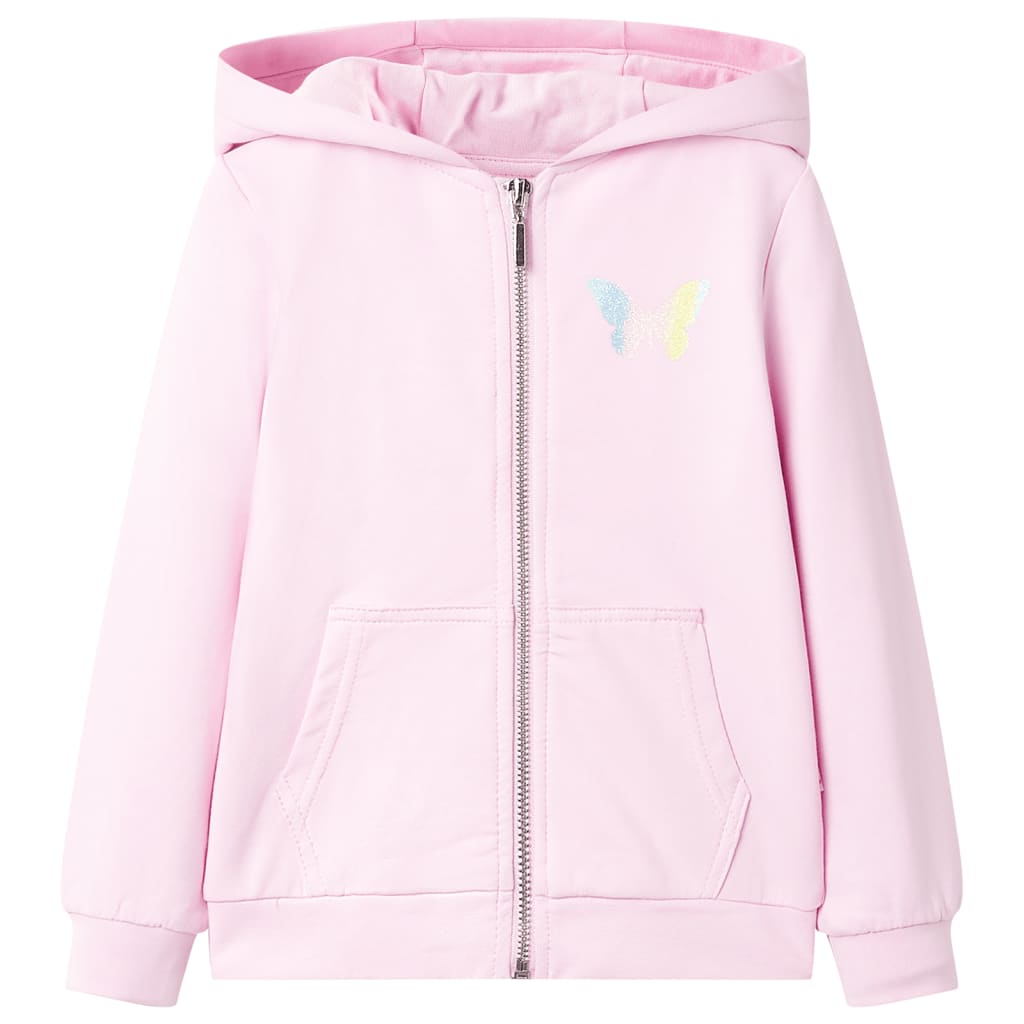 Vidaxl gilet pour enfants avec capuche 128 rose clair