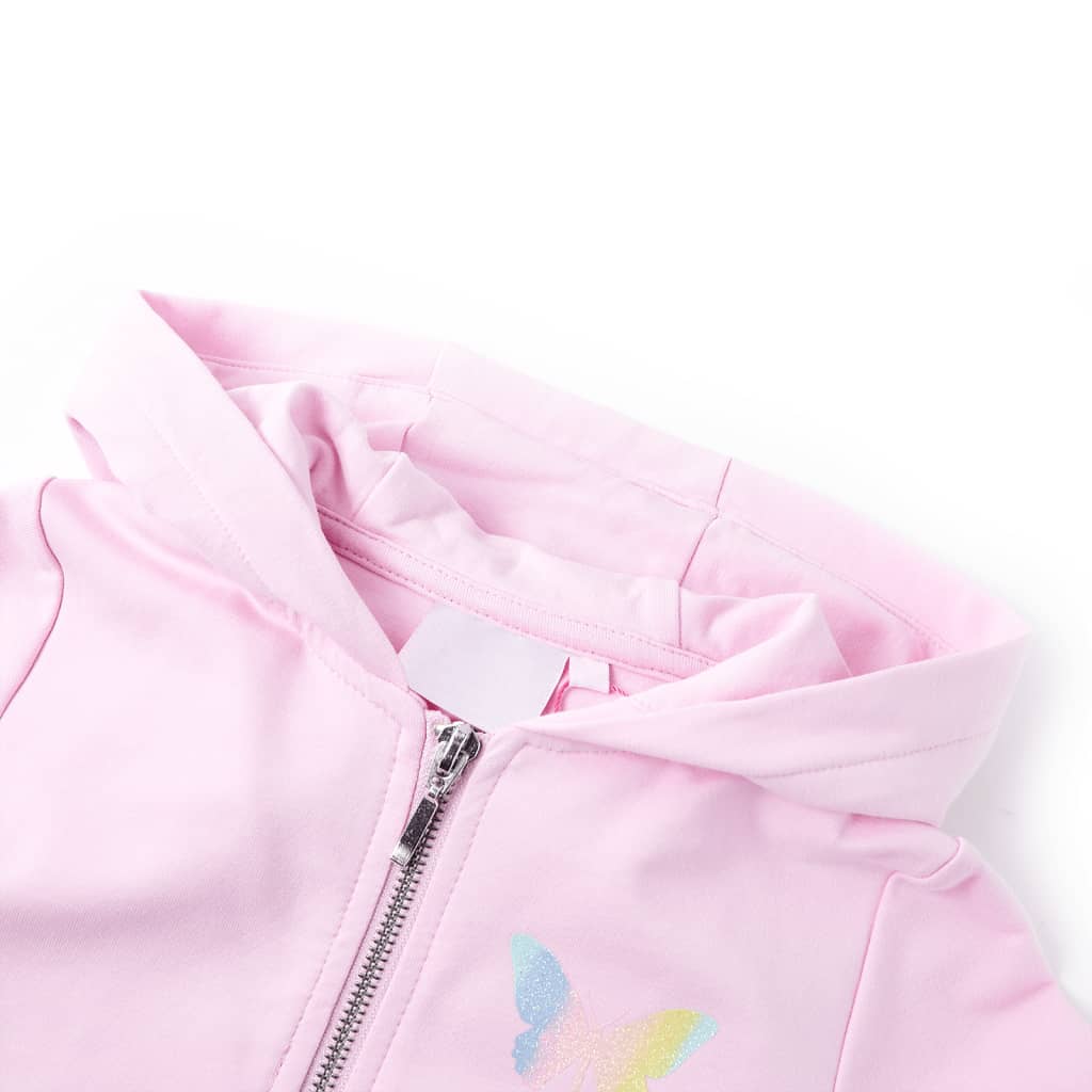 Vidaxl gilet pour enfants avec capuche 128 rose clair