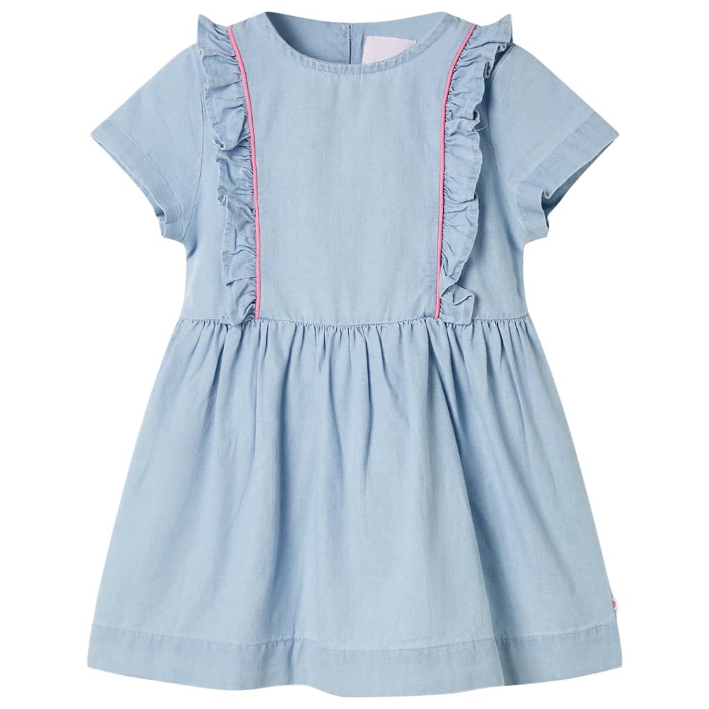 Vidaxl Robe pour enfants avec volants 92 bleu doux