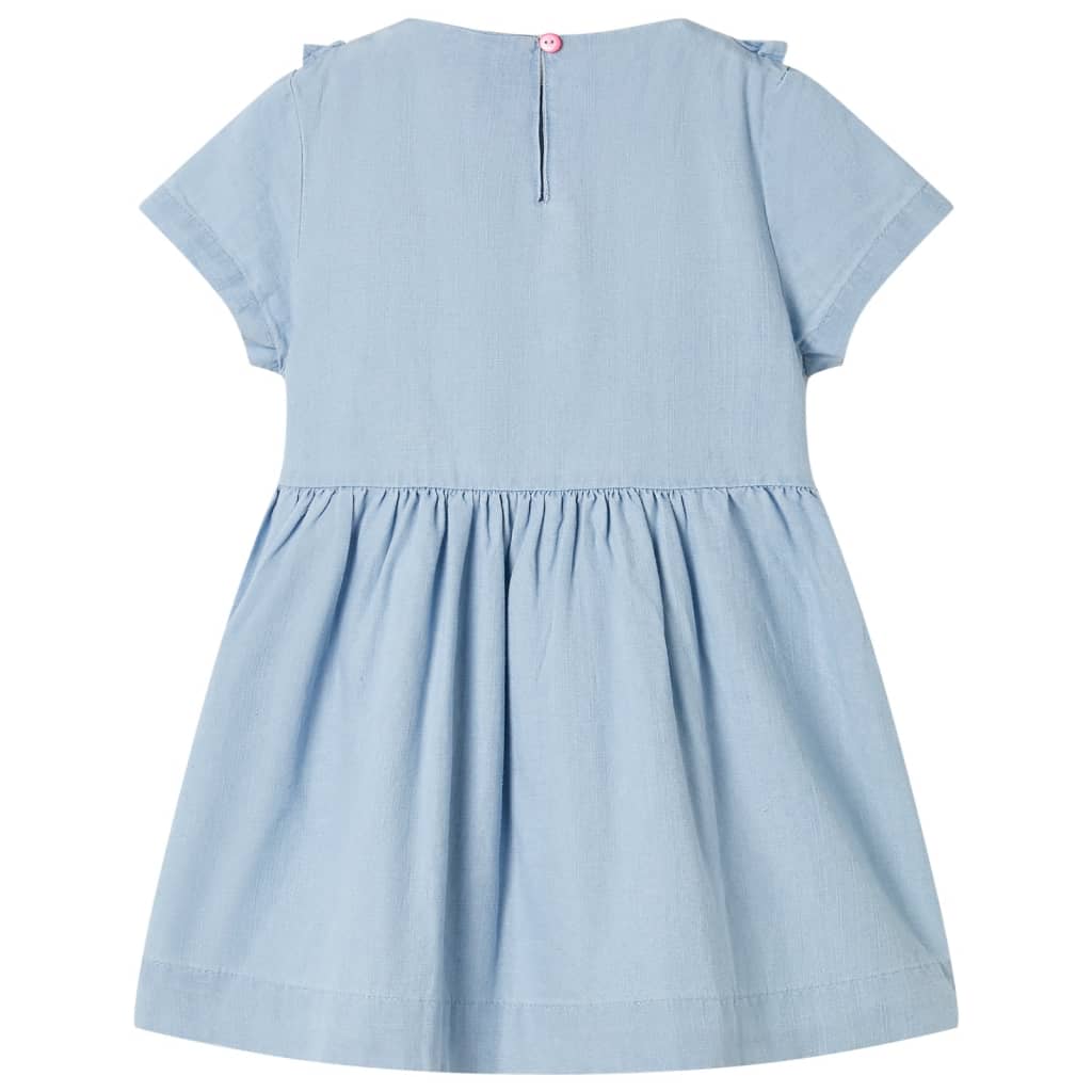 Vidaxl Robe pour enfants avec volants 92 bleu doux