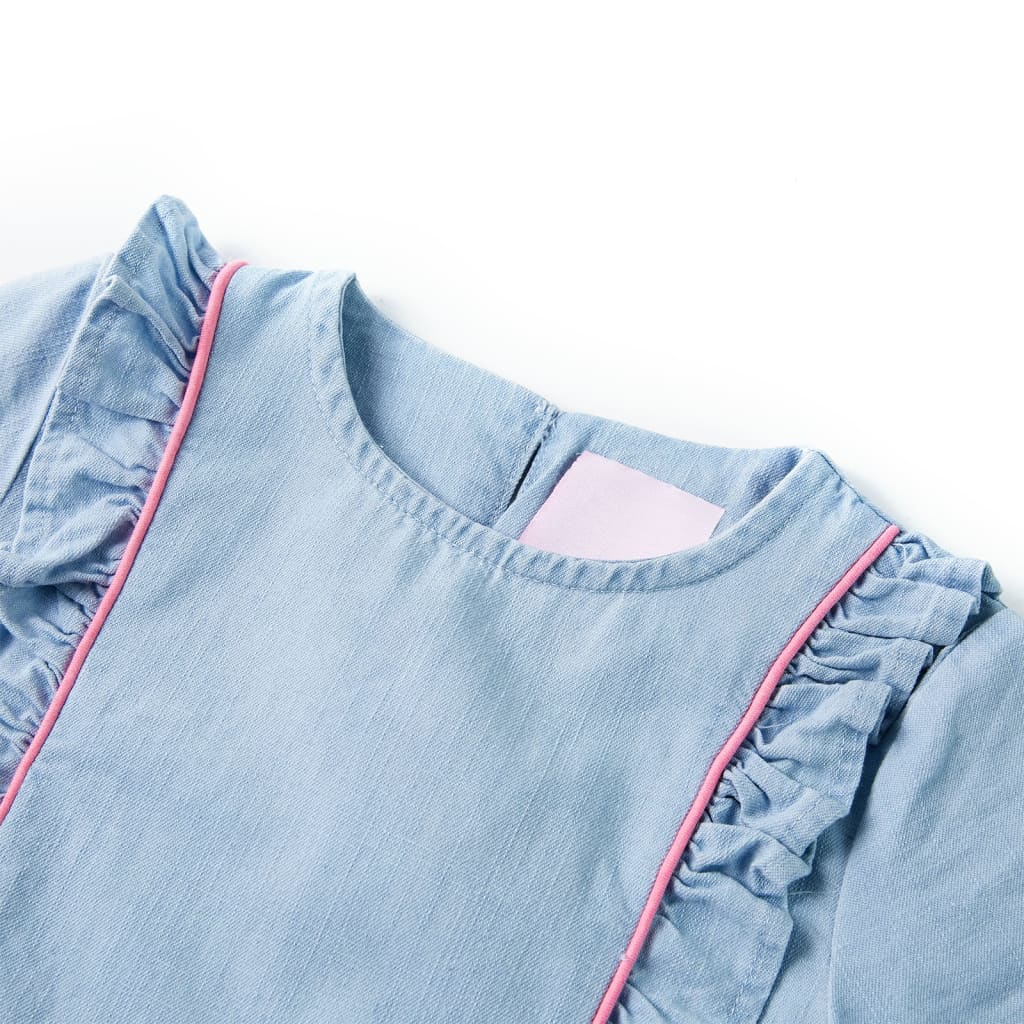 Vidaxl Robe pour enfants avec volants 92 bleu doux