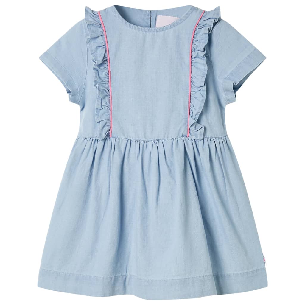 Vidaxl Robe pour enfants avec volants 104 bleu doux