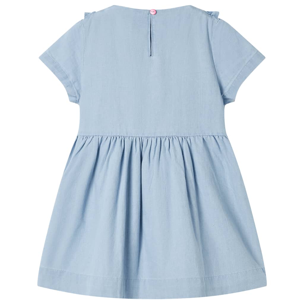 Vidaxl Robe pour enfants avec volants 104 bleu doux