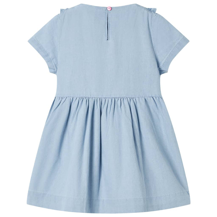 Vidaxl Robe pour enfants avec volants 116 bleu doux