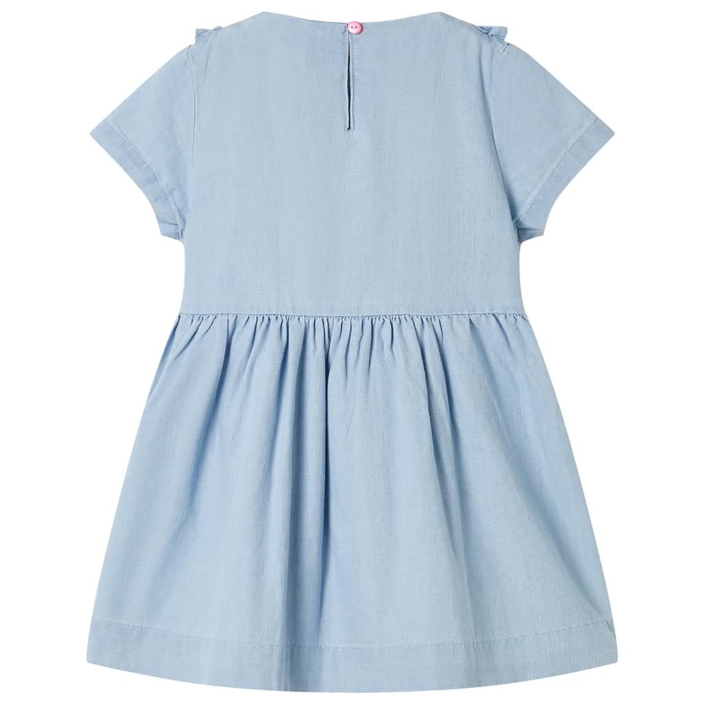Vidaxl Robe pour enfants avec volants 128 bleu doux