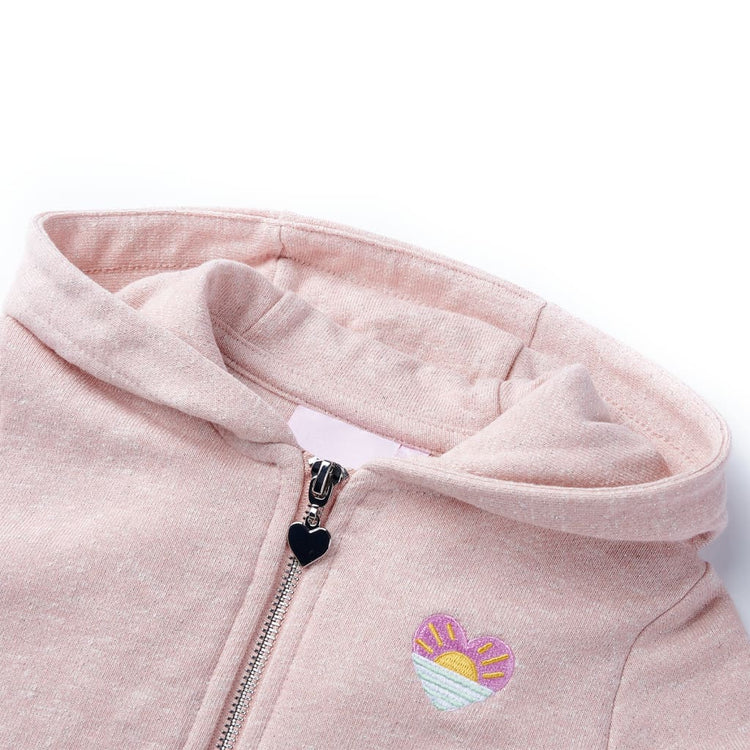 Vidaxl gilet pour enfants avec capuche et fermeture éclair 104 rose clair mixte
