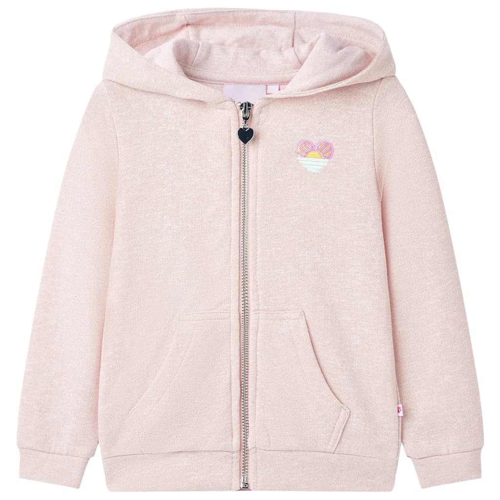 Vidaxl gilet pour enfants avec capuche et fermeture à glissière 116 rose clair mixte