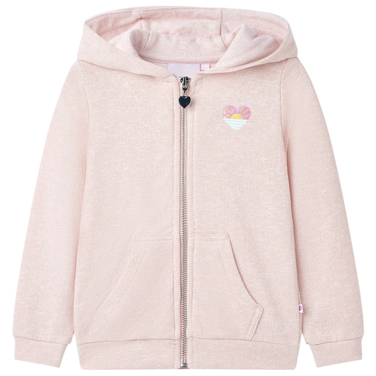 Vidaxl gilet pour enfants avec capuche et fermeture à glissière 116 rose clair mixte