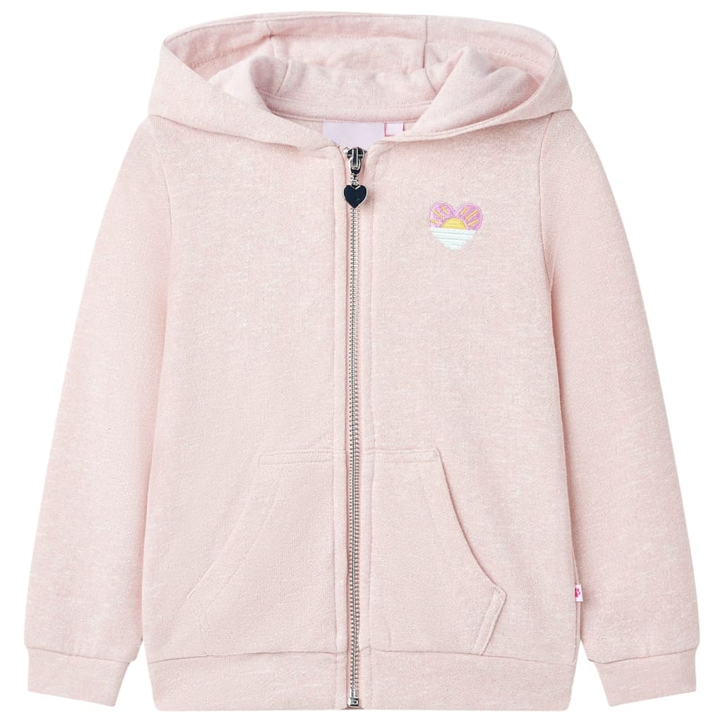 Vidaxl gilet pour enfants avec capuche et fermeture à glissière 140 rose clair mixte