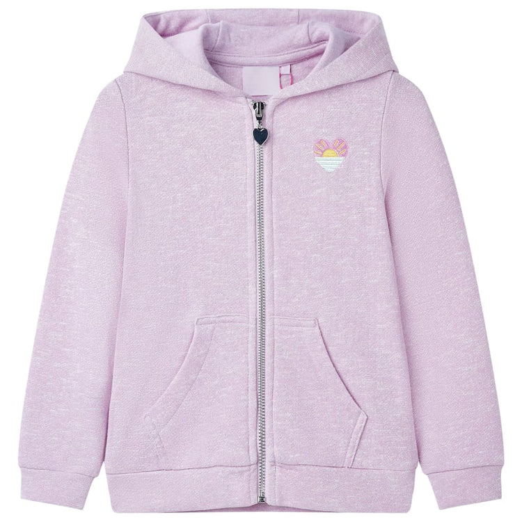 Vidaxl gilet pour enfants avec capuche et fermeture éclair 128 lilas mixte