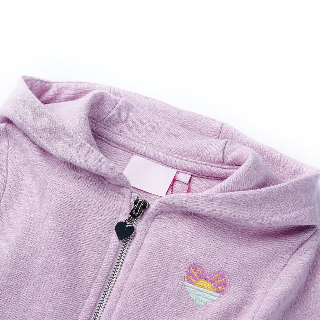 Vidaxl gilet pour enfants avec capuche et fermeture éclair 128 lilas mixte