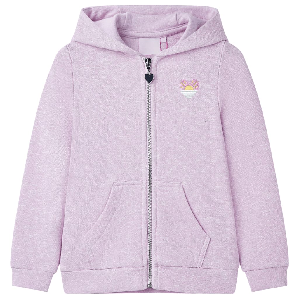 Vidaxl gilet pour enfants avec capuche et fermeture éclair 140 lilas mixte