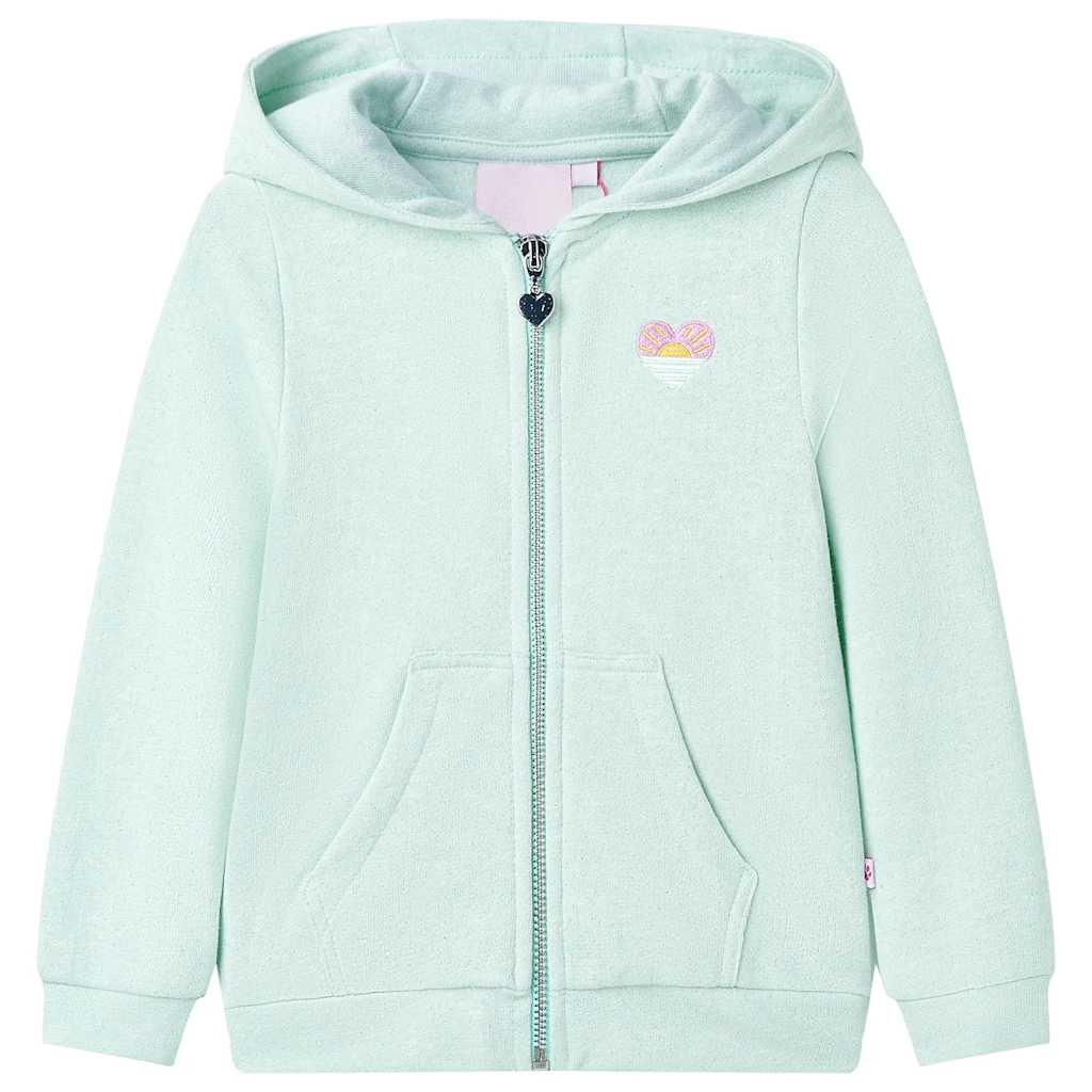 Vidaxl gilet pour enfants avec capuche et fermeture à glissière 92 MILTE-LUMINE MINT