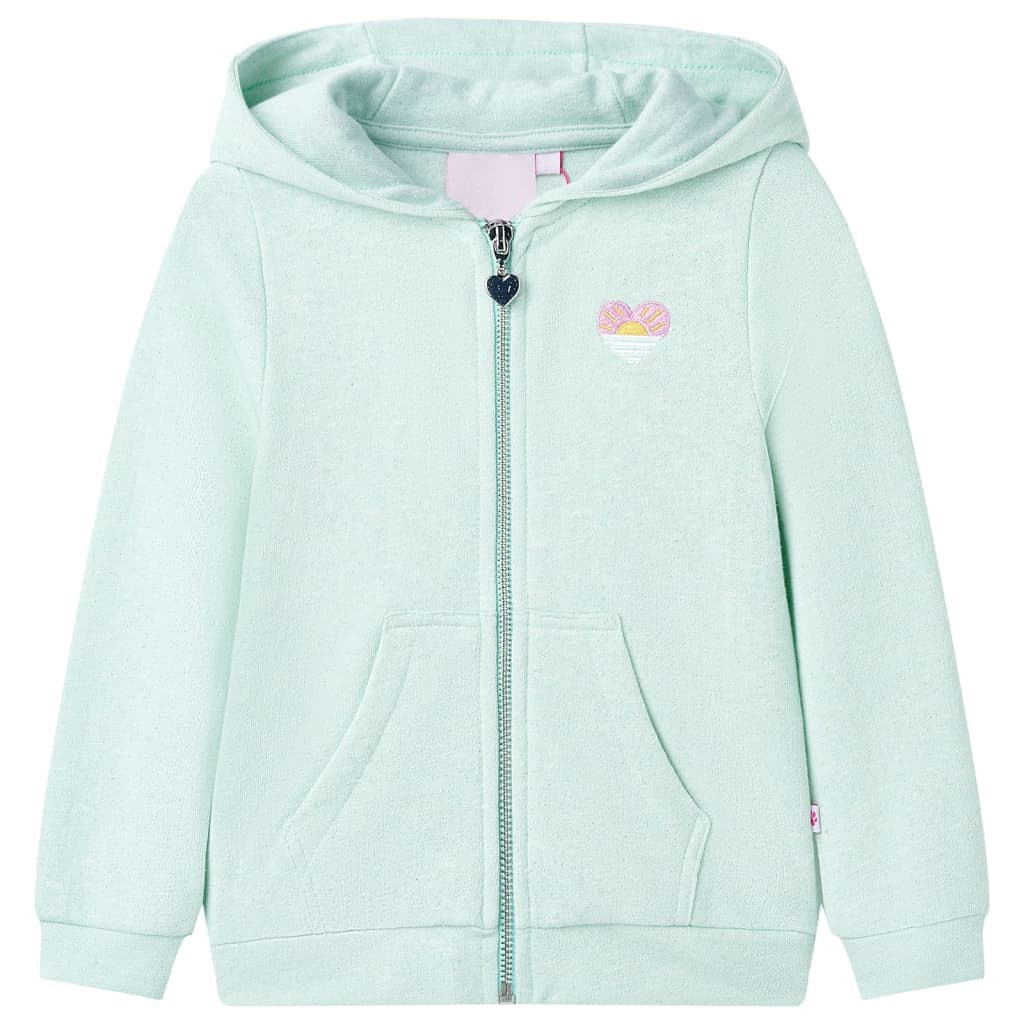 Vidaxl gilet pour enfants avec capuche et fermeture à glissière 104 mixte de menthe légère