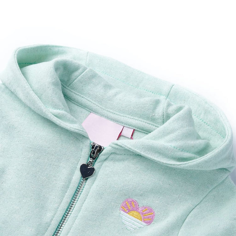 Vidaxl gilet pour enfants avec capuche et fermeture à glissière 116 mixte de menthe légère