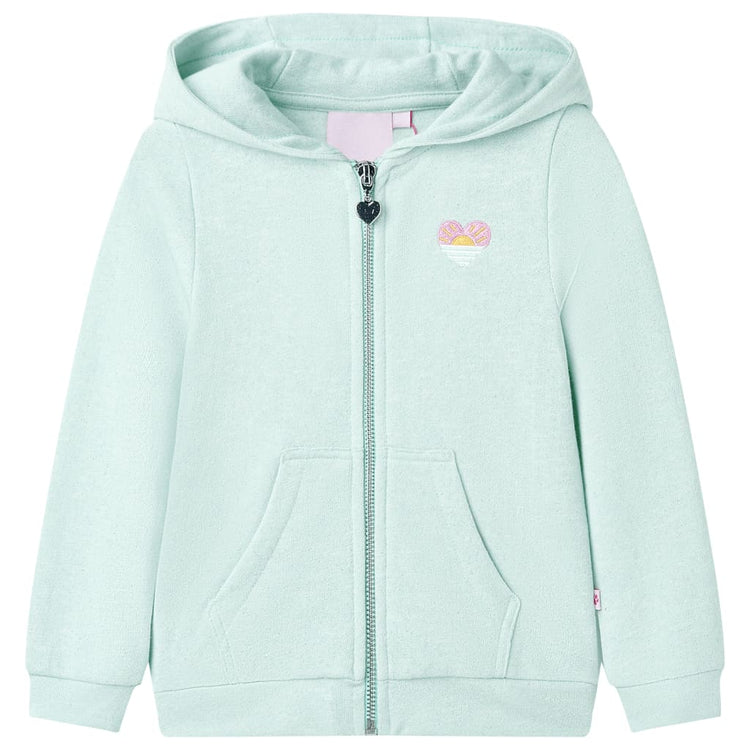 Vidaxl gilet pour enfants avec capuche et fermeture à glissière 128 mixte de menthe légère