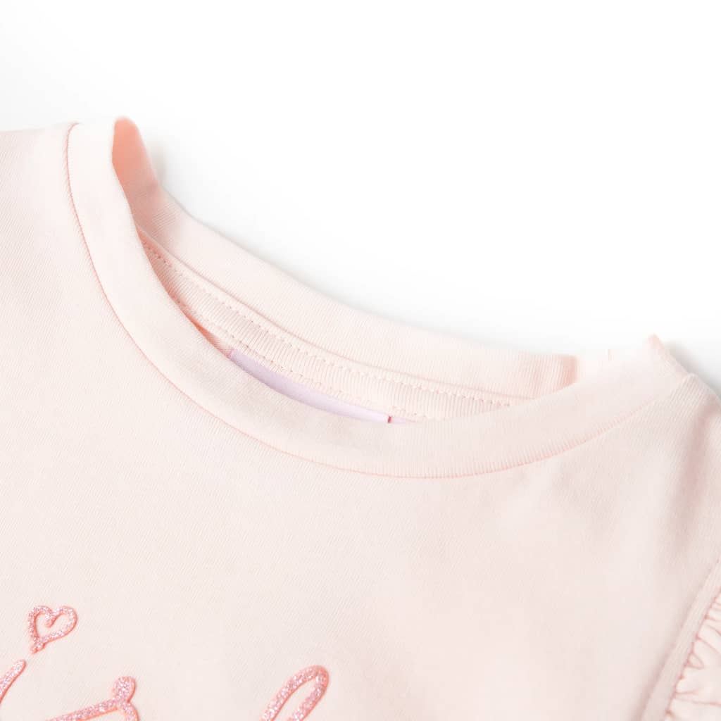 Vidaxl Child's Shirt avec des volants sur les manches 92 rose doux