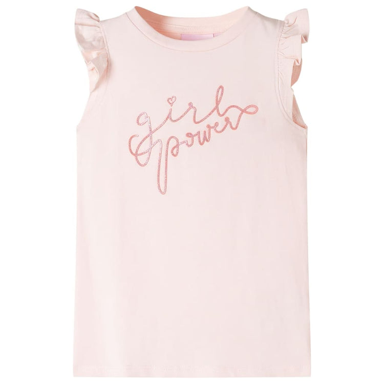 Vidaxl Child's Shirt avec des volants sur les manches 128 rose doux