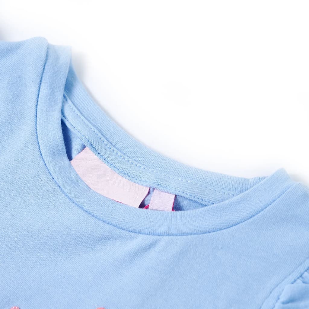 Vidaxl Child's Shirt avec volants sur les manches 104 bleu clair