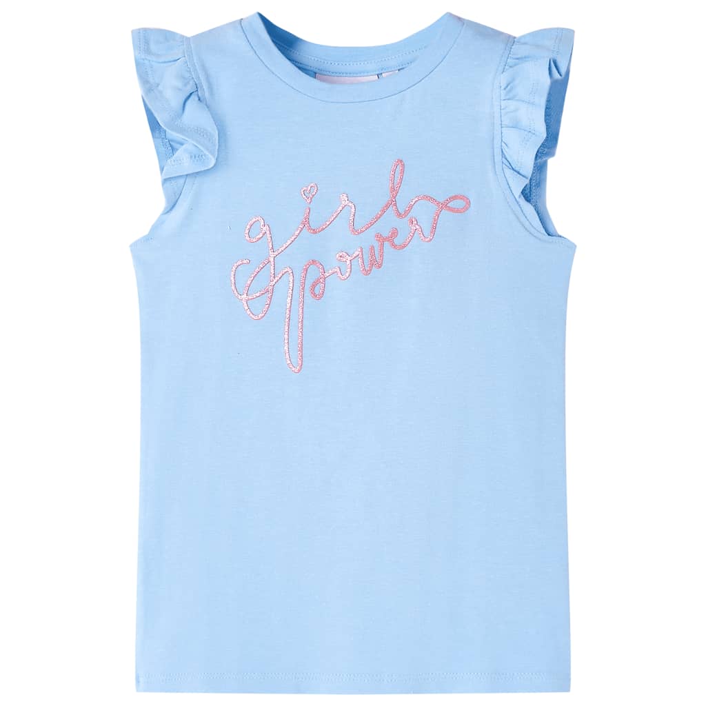 Vidaxl Child's Shirt avec volants sur les manches 128 bleu clair