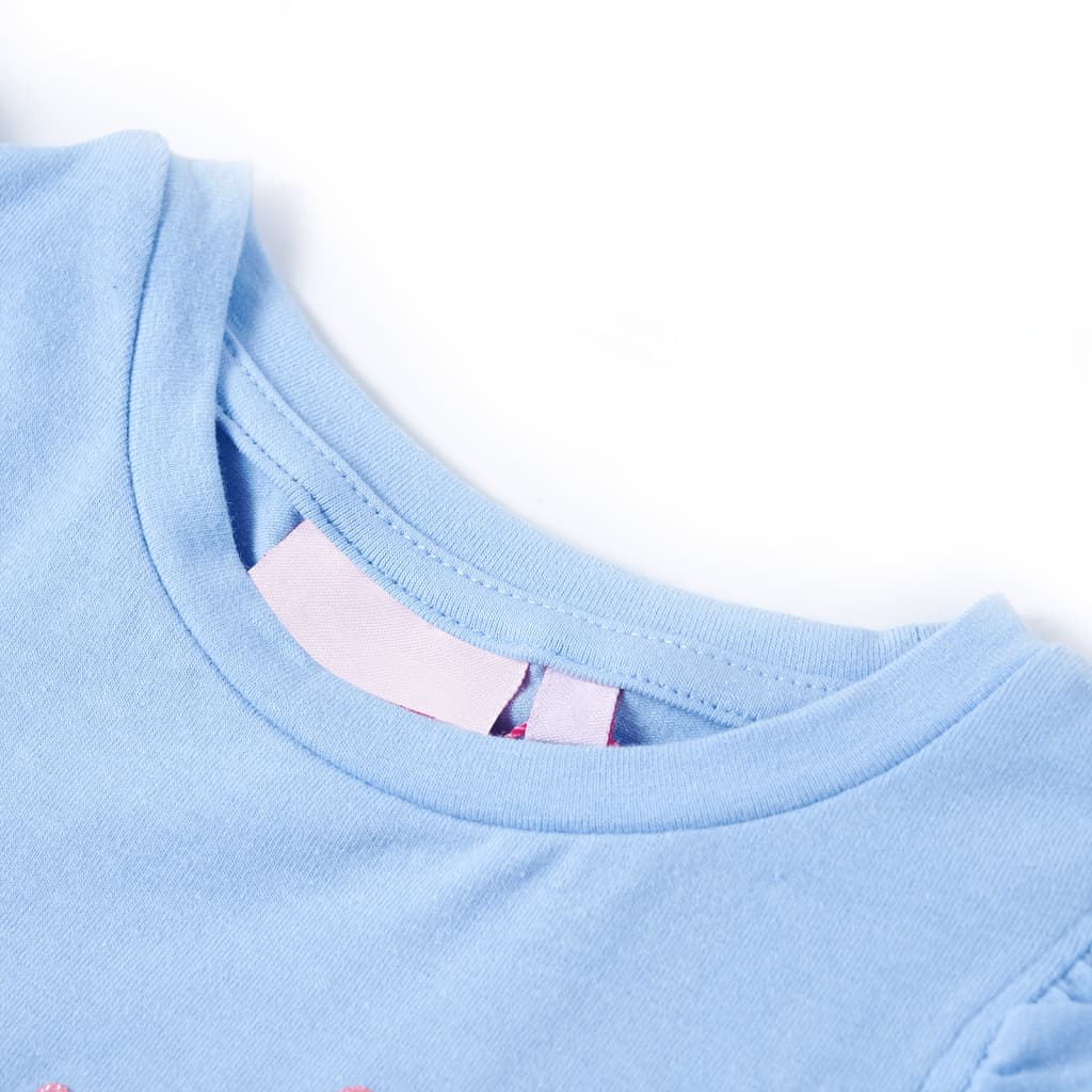 Vidaxl Child's Shirt avec volants sur les manches 128 bleu clair