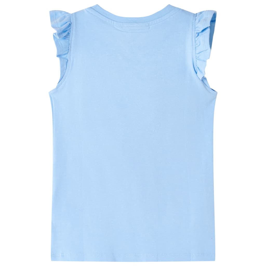 Vidaxl Child's Shirt avec des volants sur les manches 140 bleu clair
