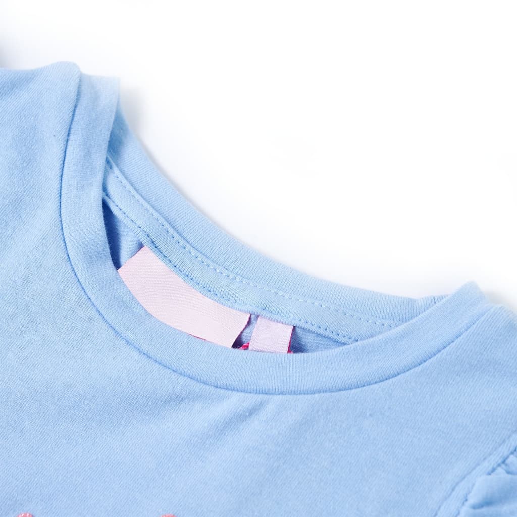 Vidaxl Child's Shirt avec des volants sur les manches 140 bleu clair