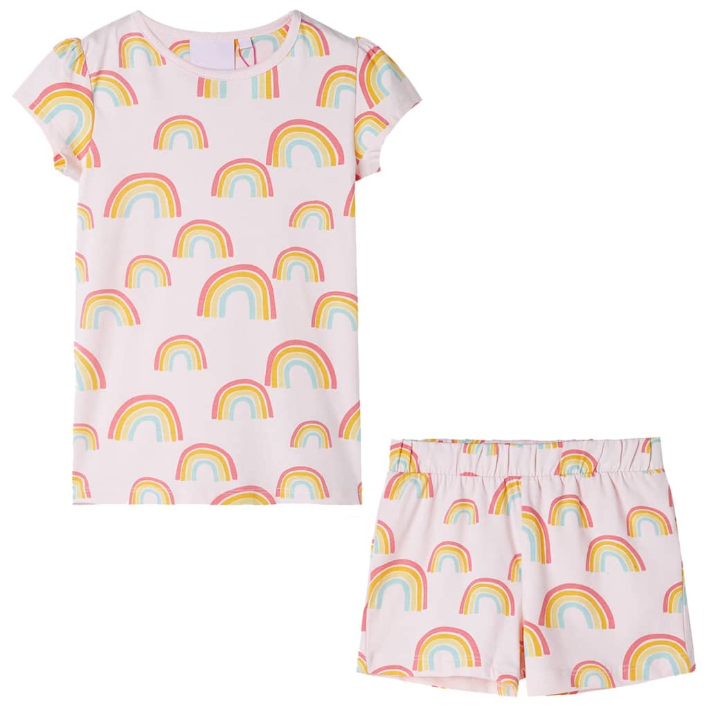 Vidaxl Pyjamas pour enfants avec des manches courtes 140 rose doux