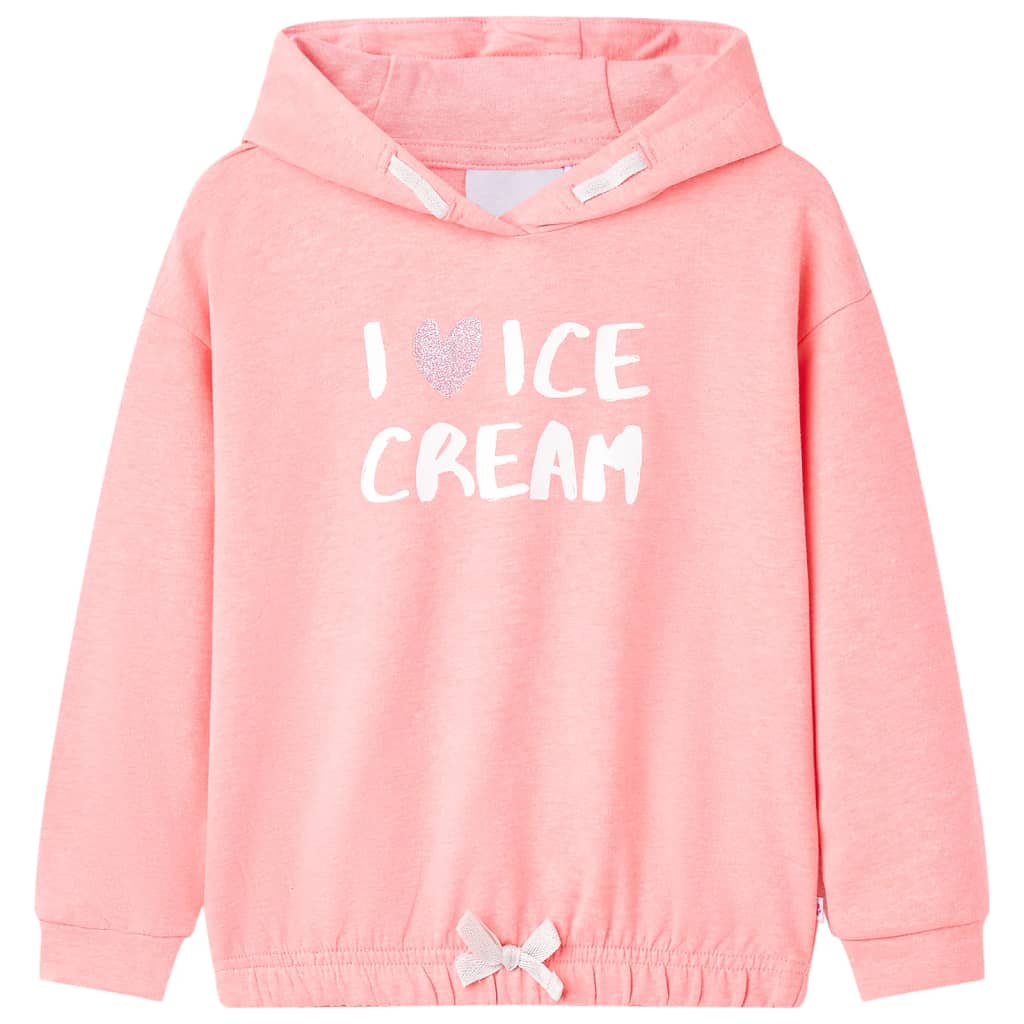 Pull pour enfants vidaxl avec capuche 104 rose vif