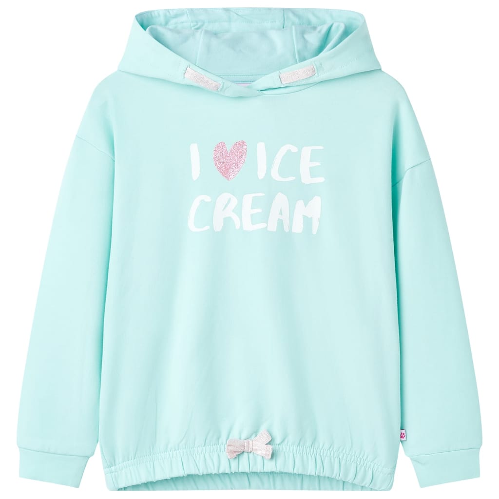 Pull pour enfants vidaxl avec capuche 116 bleu de mer clair