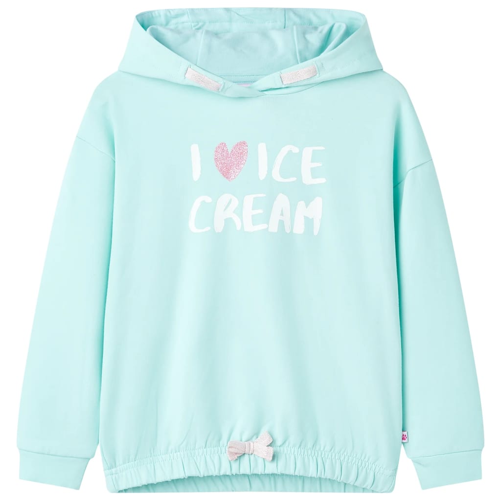 Pull pour enfants vidaxl avec capuche 140 bleu de mer clair