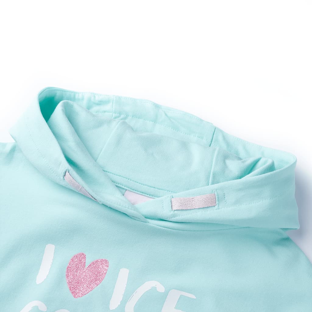 Pull pour enfants vidaxl avec capuche 140 bleu de mer clair