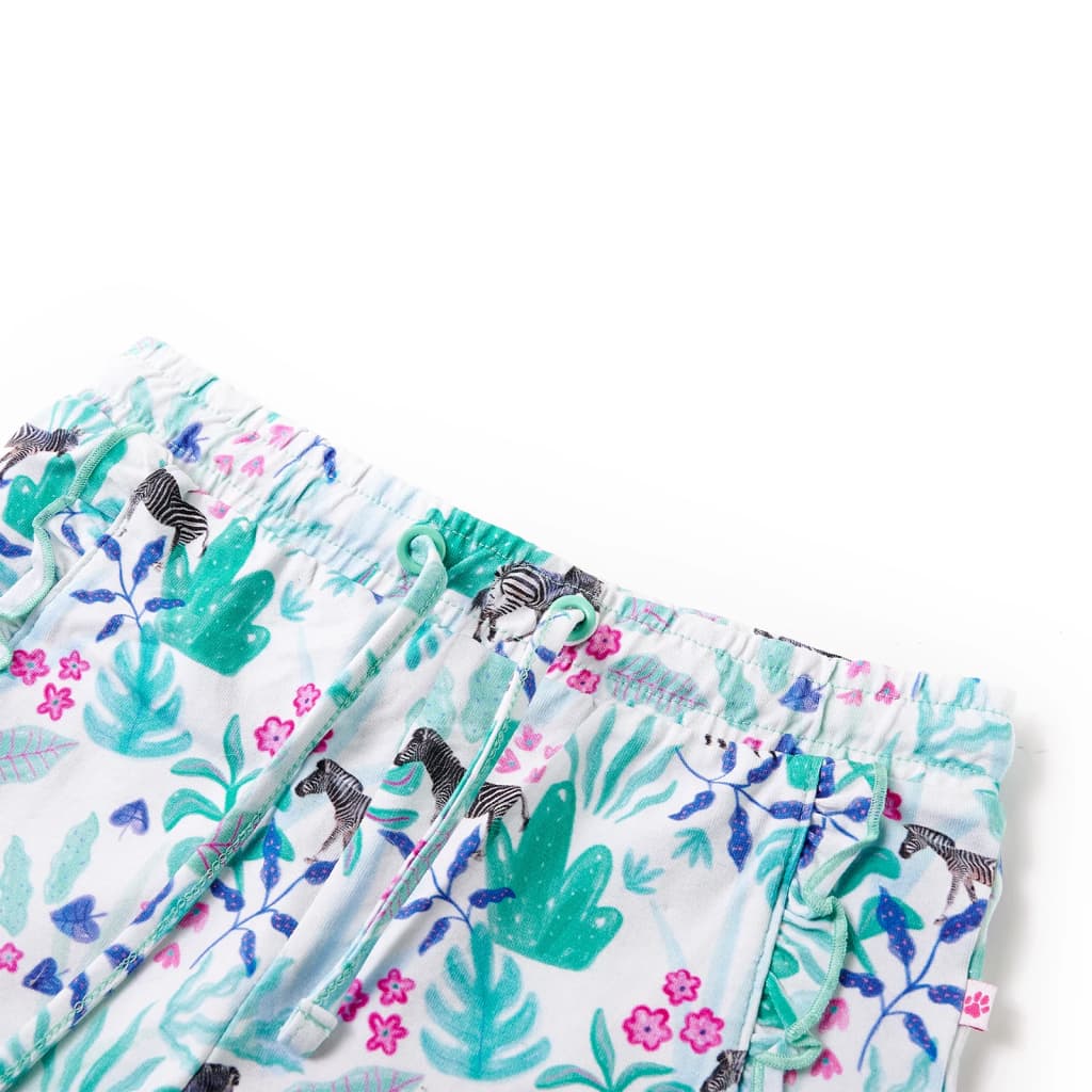Short pour enfants vidaxl avec Trekoord 92 Ecru et Dark Mint