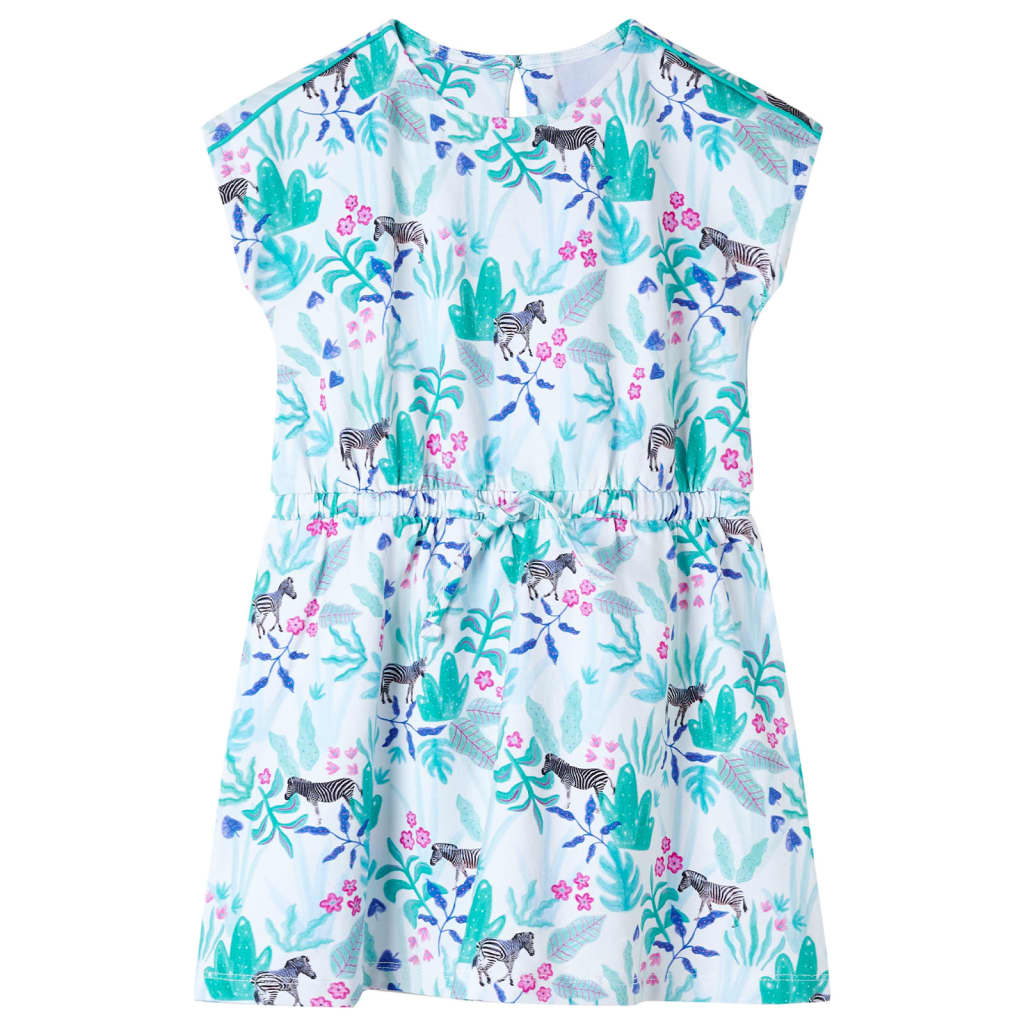 Vidaxl Robe pour enfants 116 Ecru et Dark Mint Colored