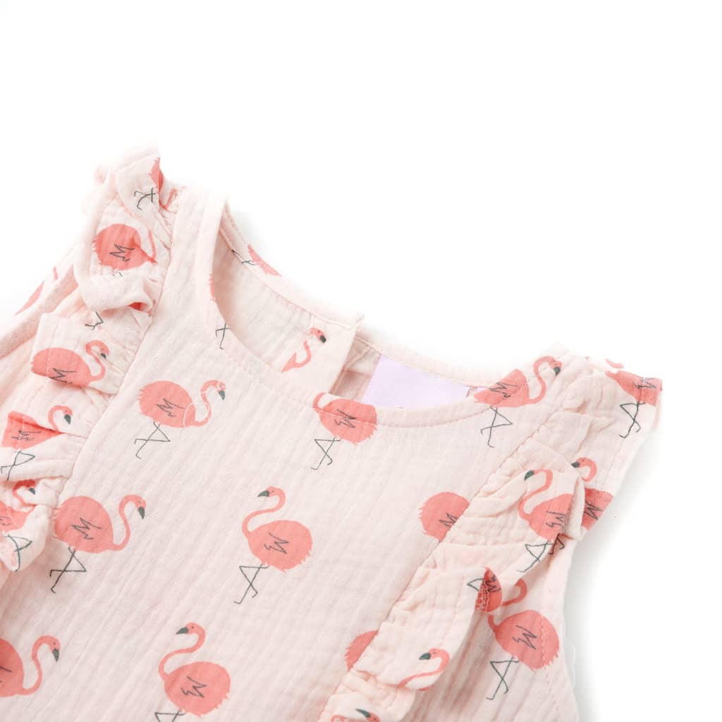 Vidaxl Robe pour enfants avec volants 128 rose doux