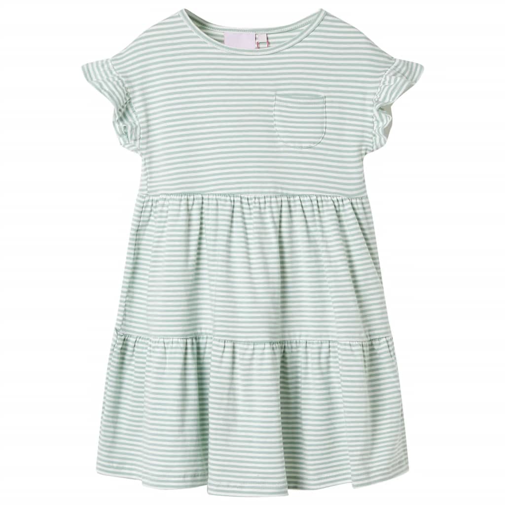 Vidaxl Robe pour enfants avec volants sur les manches 92 colorés à la menthe