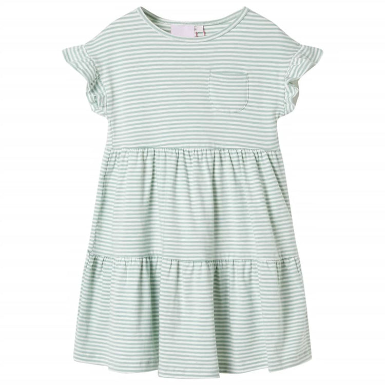 Vidaxl Robe pour enfants avec volants sur les manches 92 colorés à la menthe