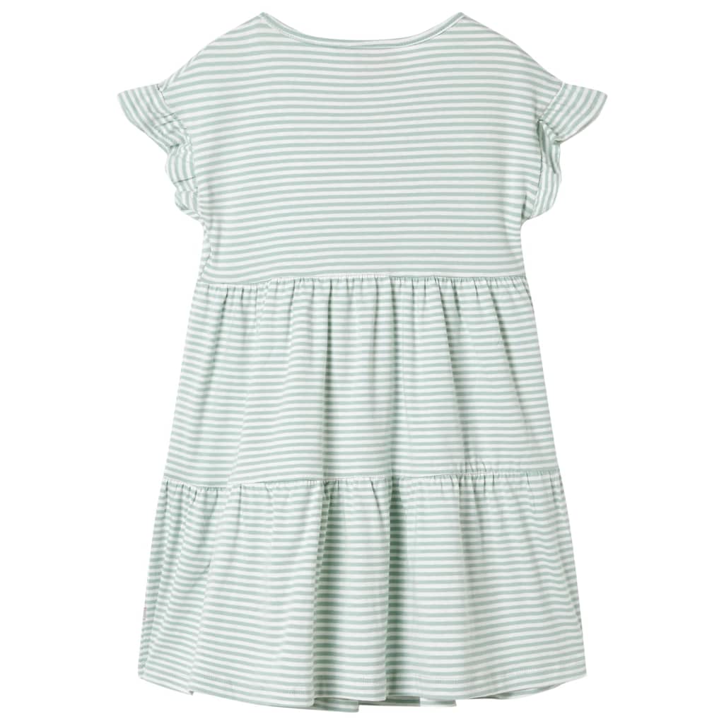 Vidaxl Robe pour enfants avec volants sur les manches 128 colorés à la menthe