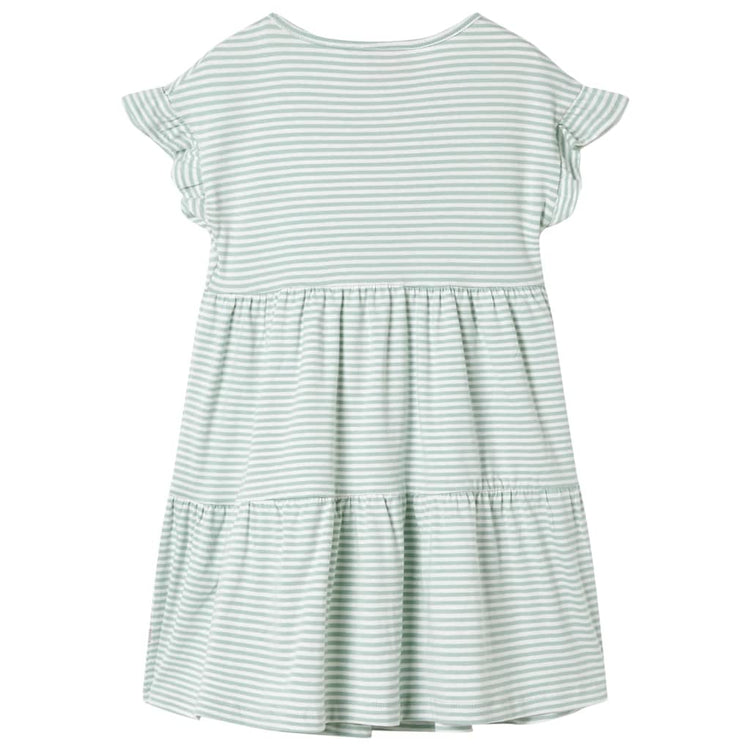 Vidaxl Robe pour enfants avec volants sur les manches 128 colorés à la menthe
