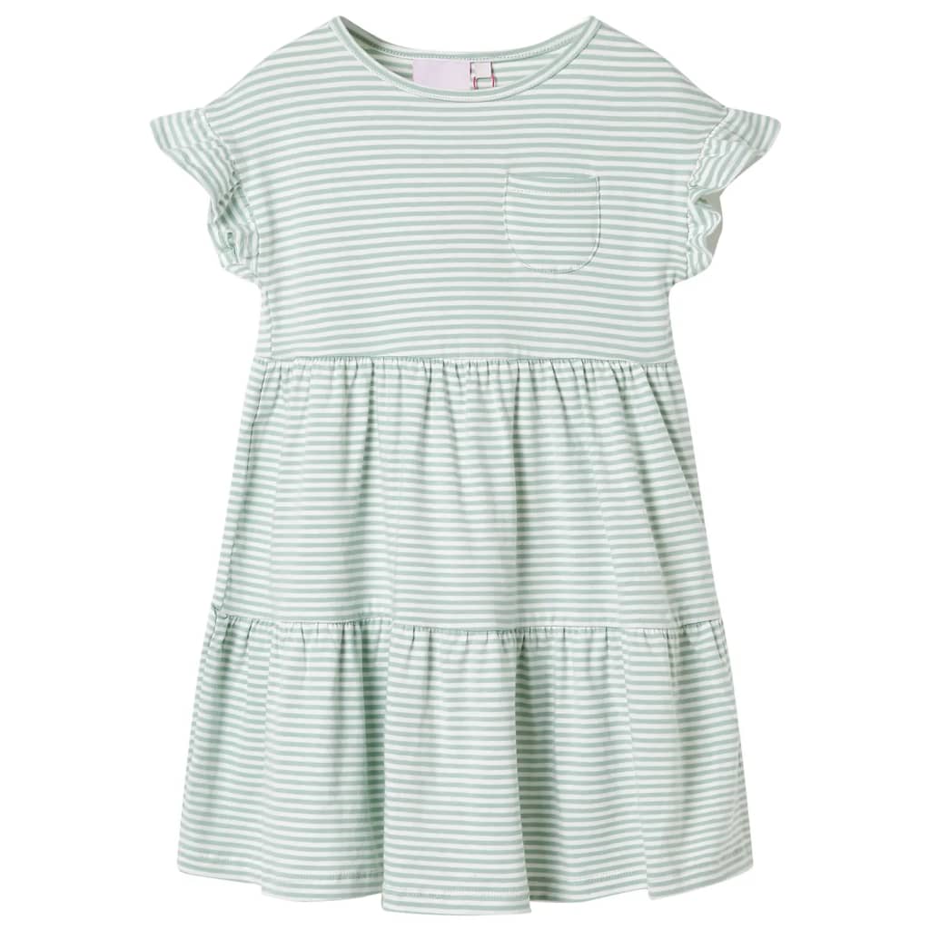Vidaxl Robe pour enfants avec volants sur les manches 140 colorés à la menthe