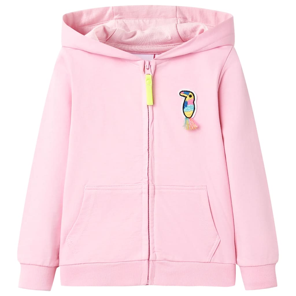 Vidaxl gilet pour enfants avec capuche et fermeture à glissière 104 rose vif