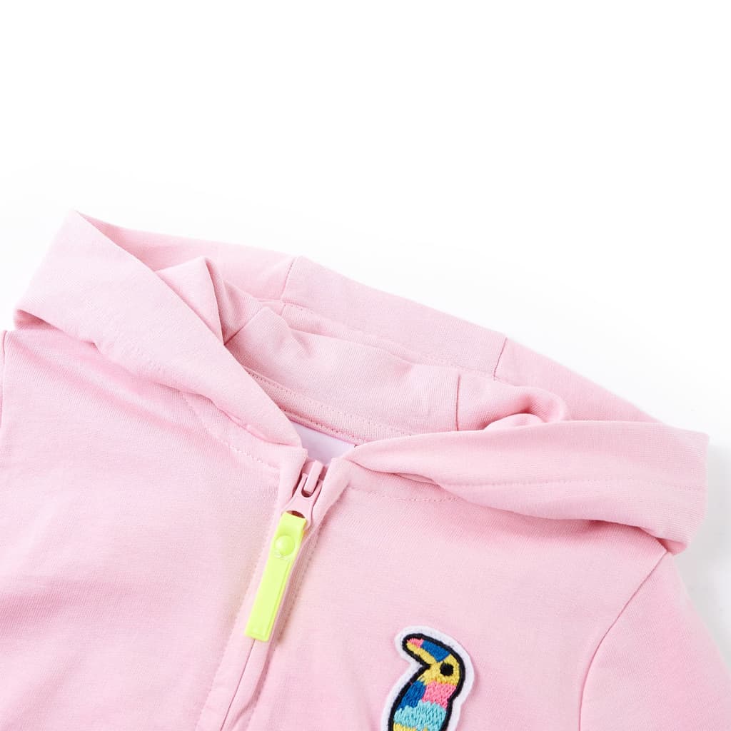 Vidaxl gilet pour enfants avec capuche et fermeture à glissière 104 rose vif